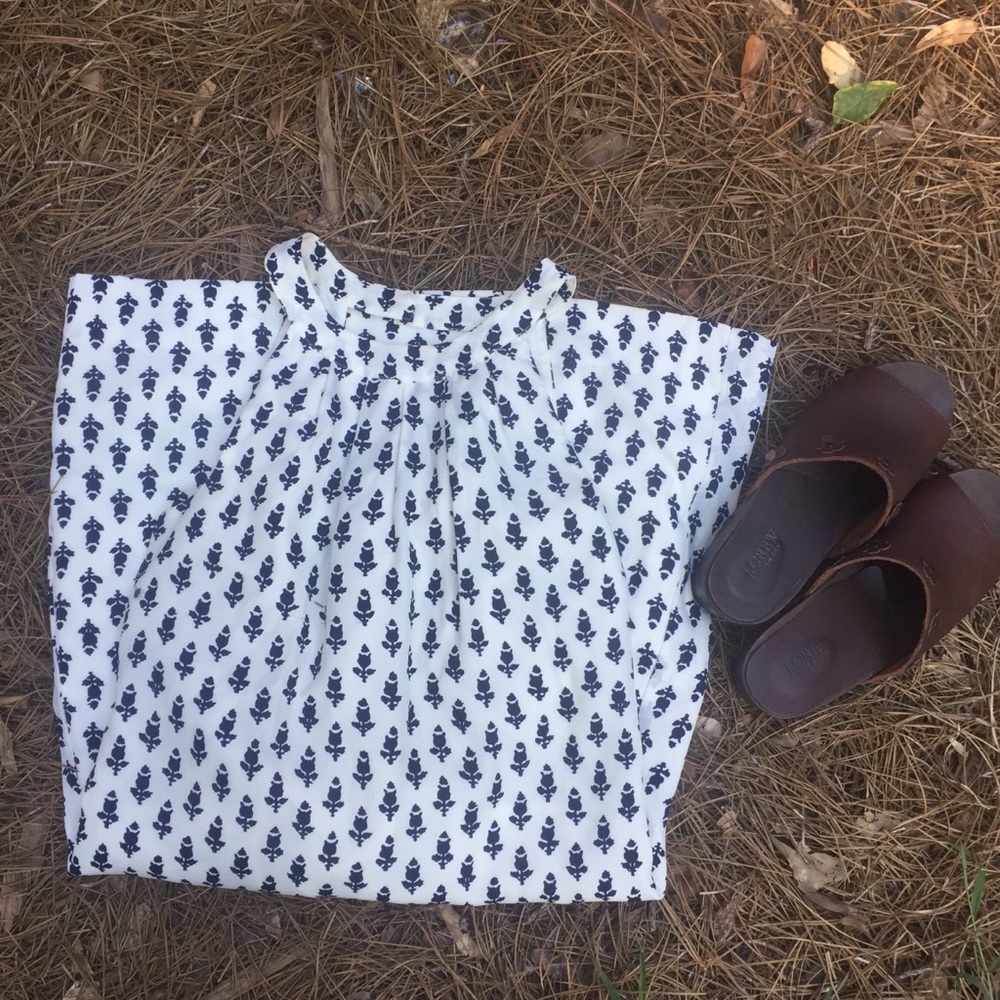 J.Crew White Patterned Halter Dress 👗